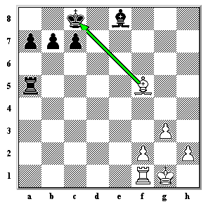 Black king in check by white bishop