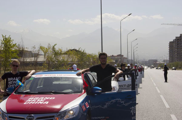 BYD F5 Suri leading the BYD F3 and S6 fleet in Almaty BYD F5 Suri leading the BYD F3 and S6 fleet in Almaty